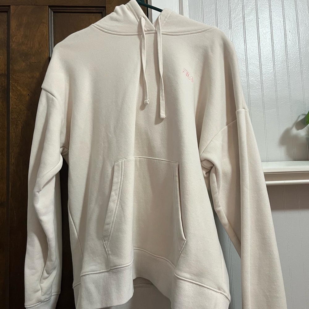 Fila Off-White Hoodie with Pink Logo